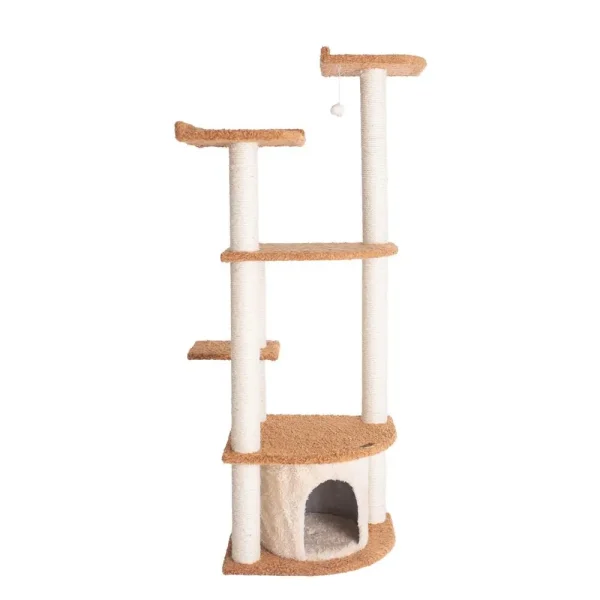 Armarkat Ultra Thick Faux Fur Real Wood Cat Scratching Furniture For Cats Play Chocolate A6402