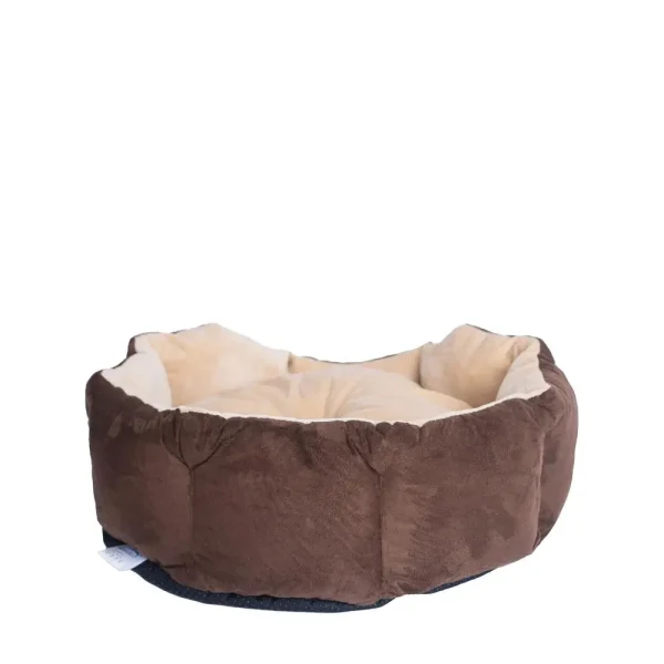 Armarkat Model C01HKF/MH Pet Bed with polyfill in Beige & Mocha for Cats and Extra Small Dogs